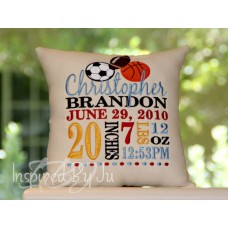 Sports - Birth Announcement Pillow